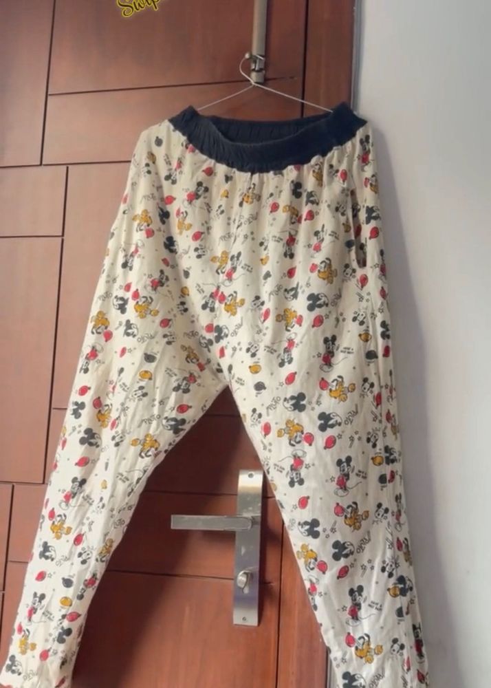 elastic waist Mickey Mouse Pajama Pants