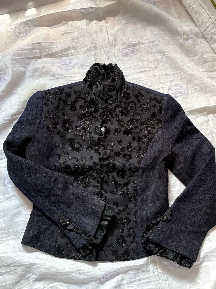 Elegant Black Embellished Jacket