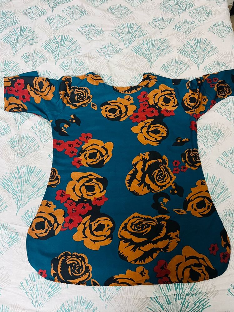 Vibrant Floral Printed Co-ord Set(Top &amp; Trous