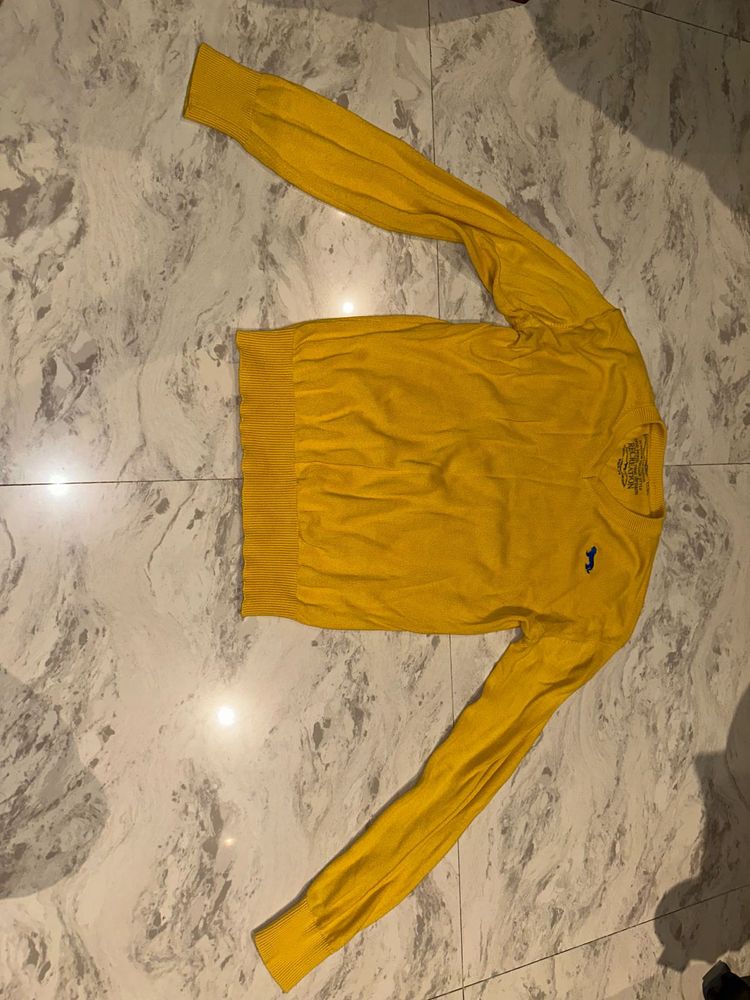 Bright Yellow V-Neck Sweater