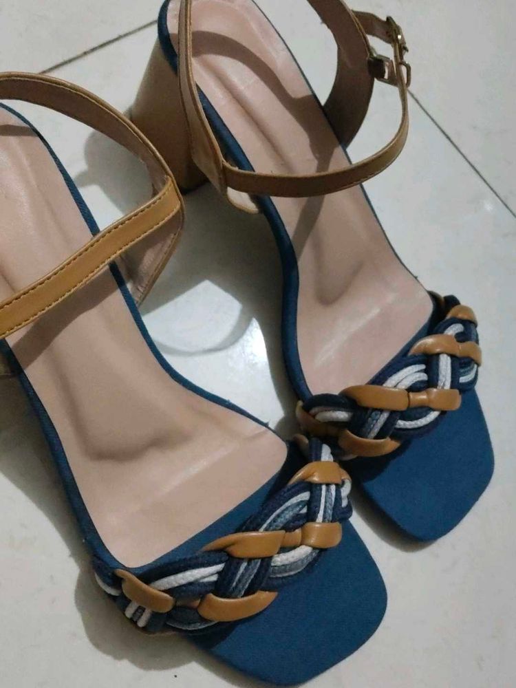 New Denim Braided Heels