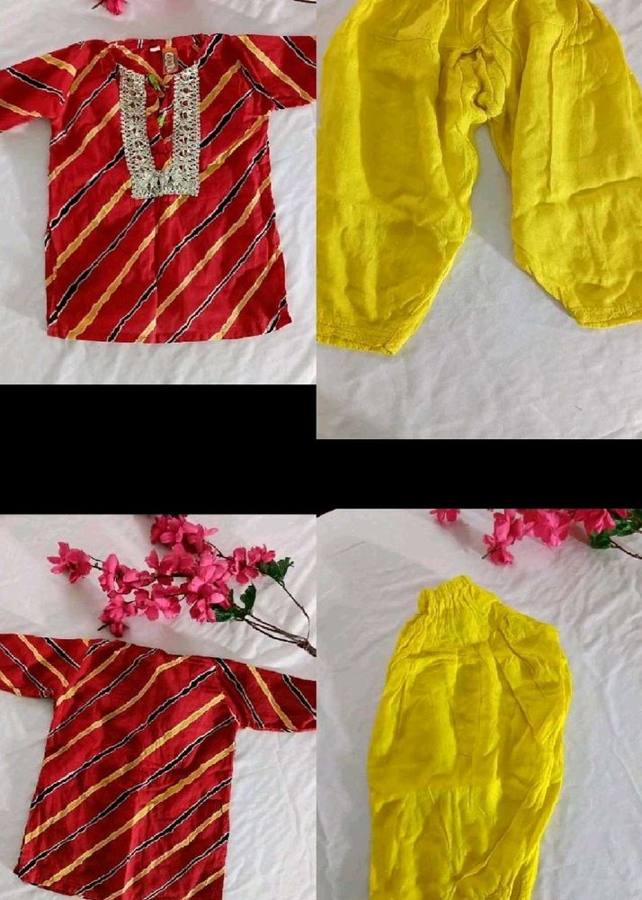 Kids Red &amp; Yellow Indian Outfit 6-12 Months