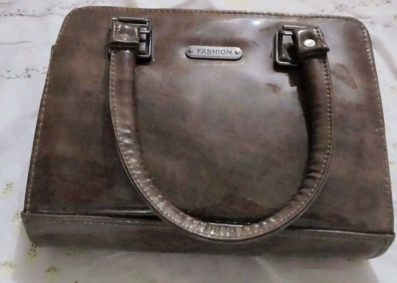 Stylish Brown Faux Leather Handbag