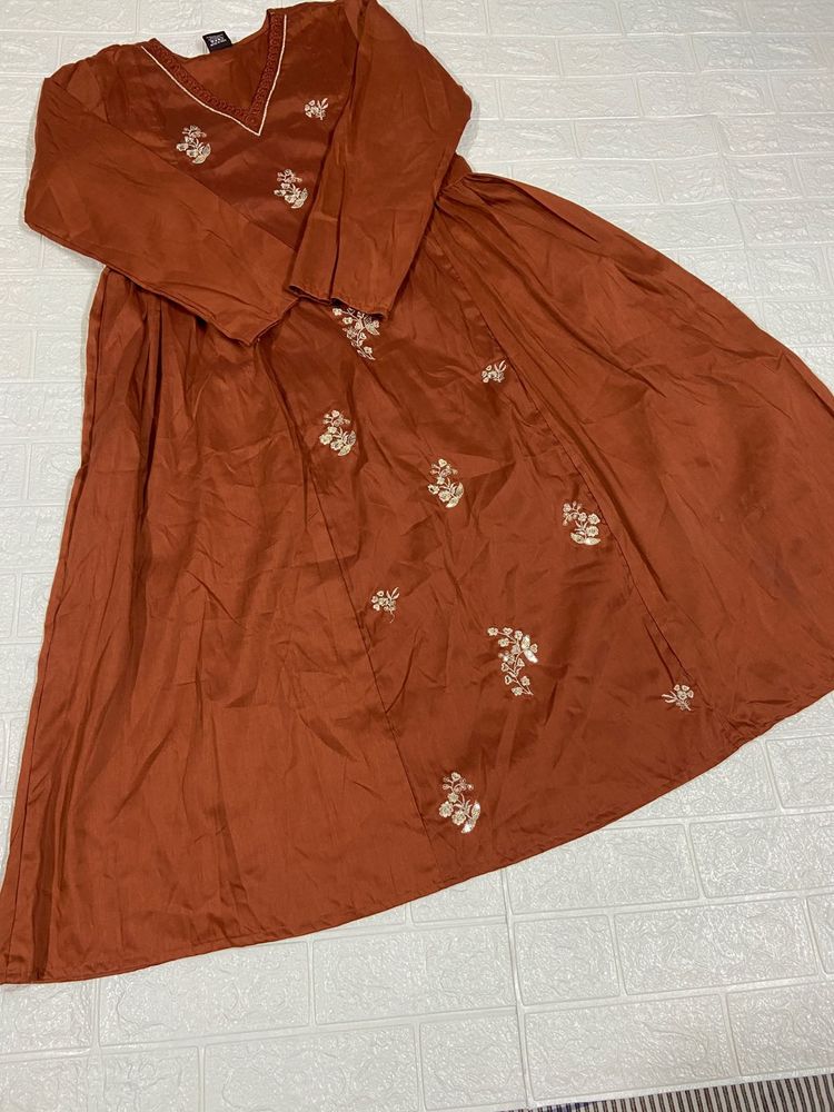 Elegant Brown anarkali kurti
