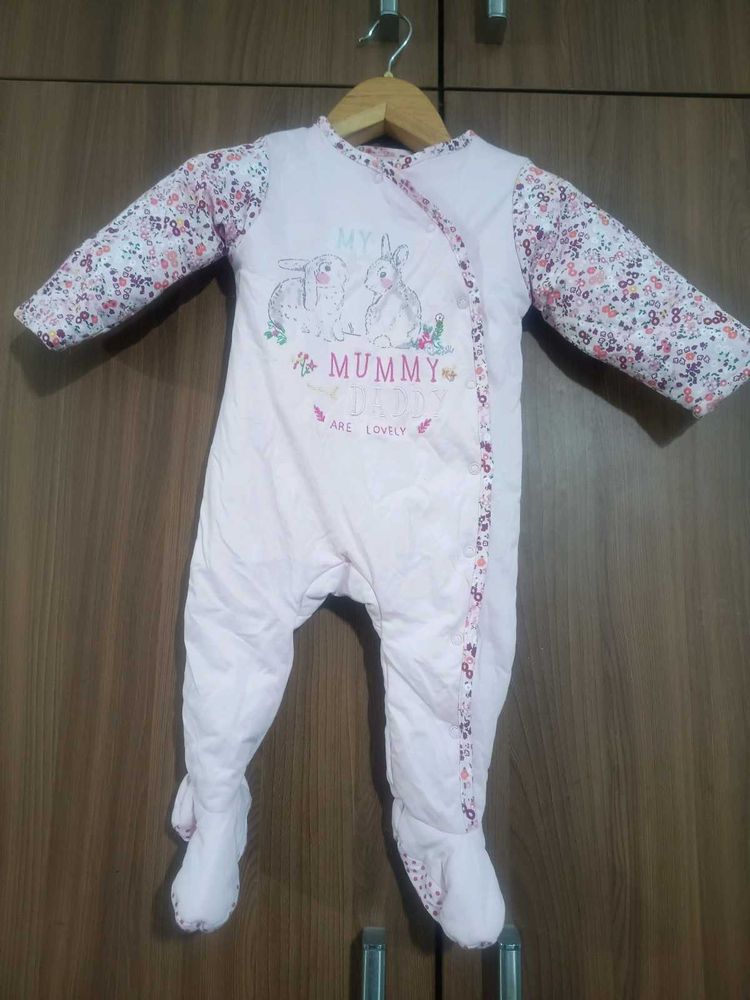 Cute Floral Baby Sleepsuit