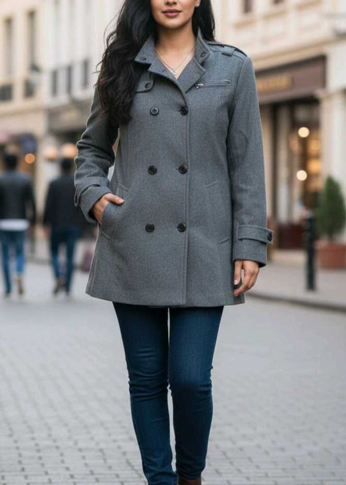 Imported Stylish Gray Woollen Coat