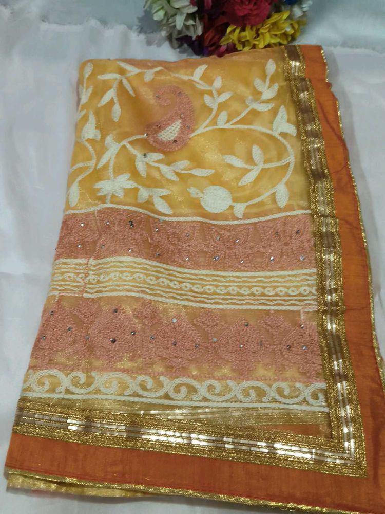 Beautiful Embroidered Saree with blouse