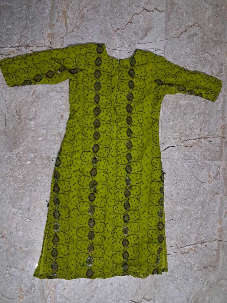 Green Printed Kurta