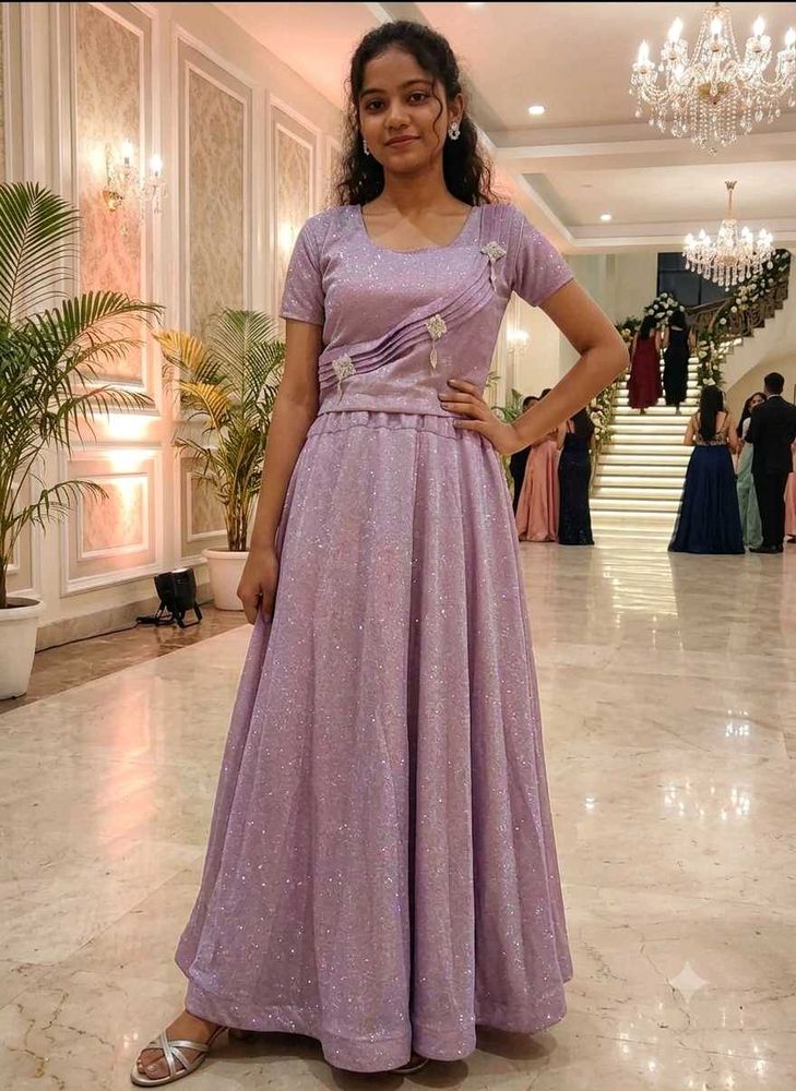Sparkling Lilac Ethnic Gown