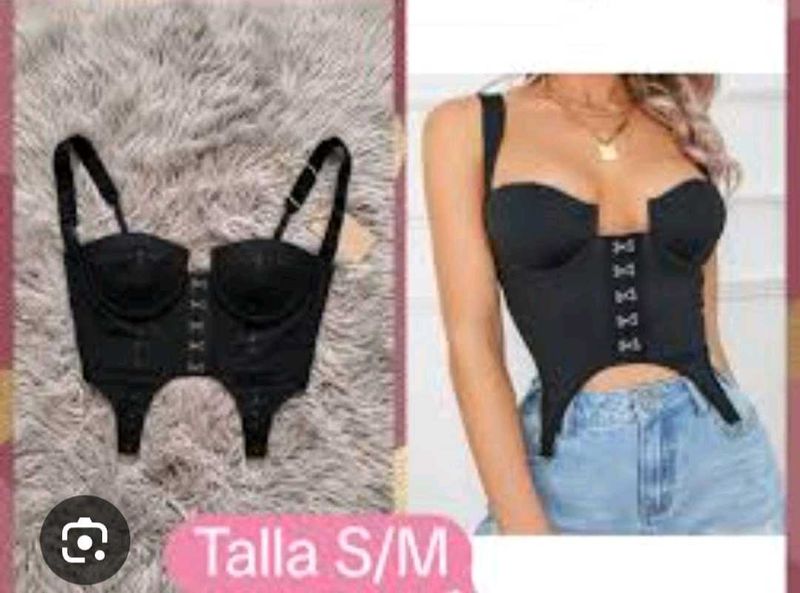 Black Corset Bustier Top