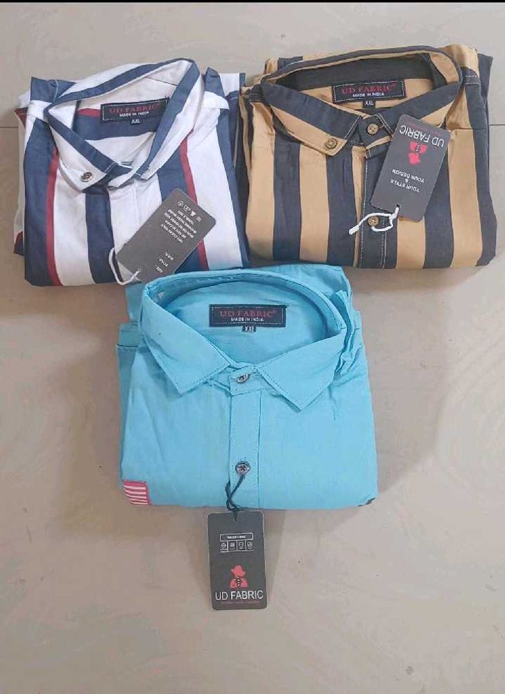 Stylish Men's Striped Shirts Pack of 3