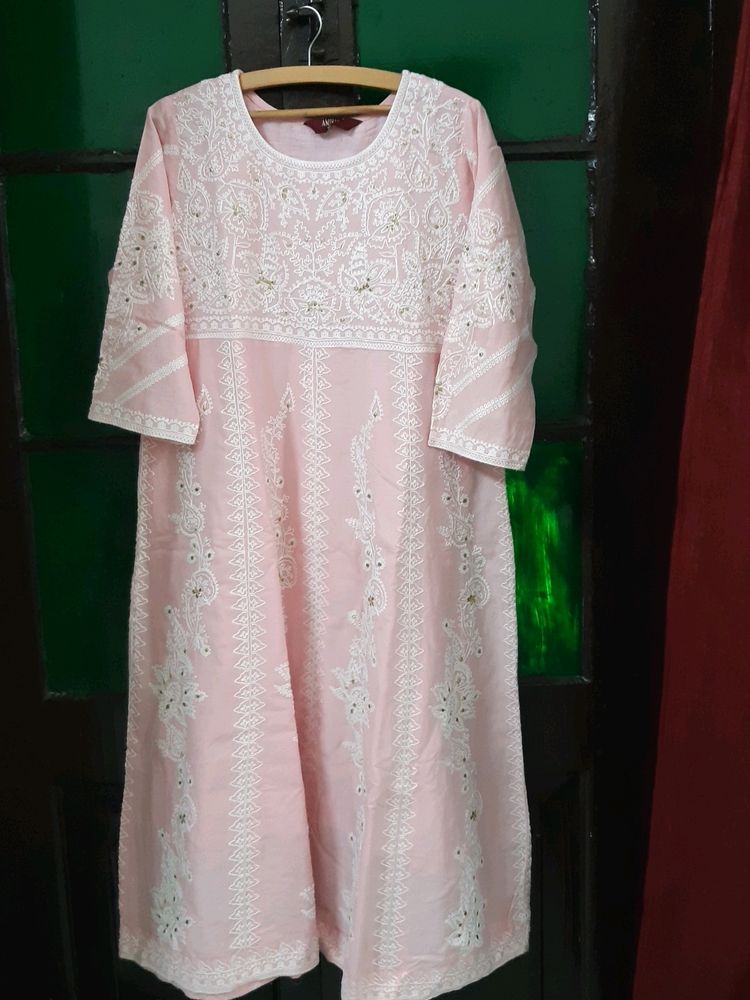 Amiras Full Embroidery Suit Pink