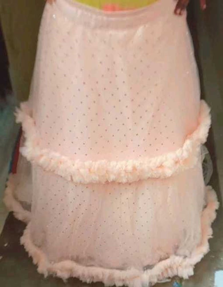 Blush Pink Embellished Lehenga and top for girls