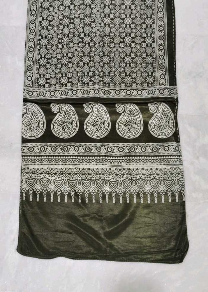 New Elegant Olive Green Madal Silk Dupatta