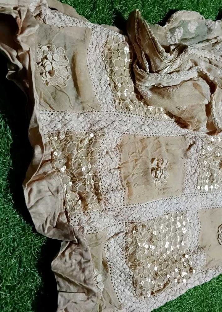 Embroidered Beige Dupatta