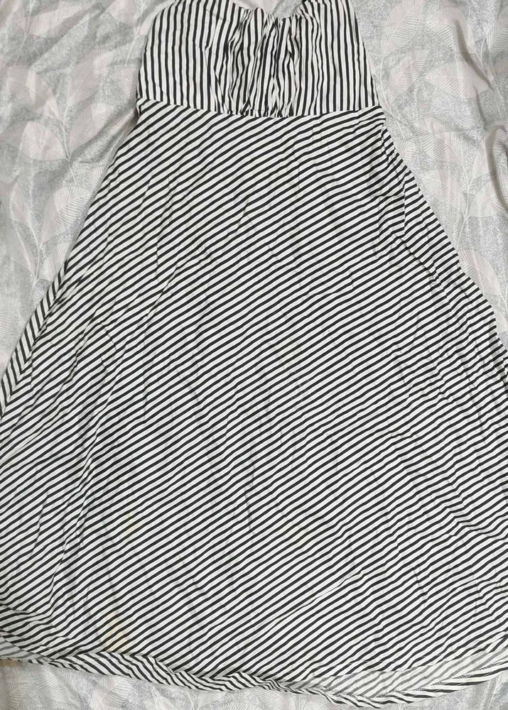 Striped Strapless Maxi Dress