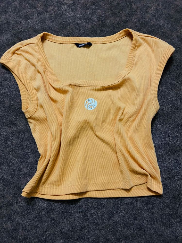Cute Yellow Cropped Top