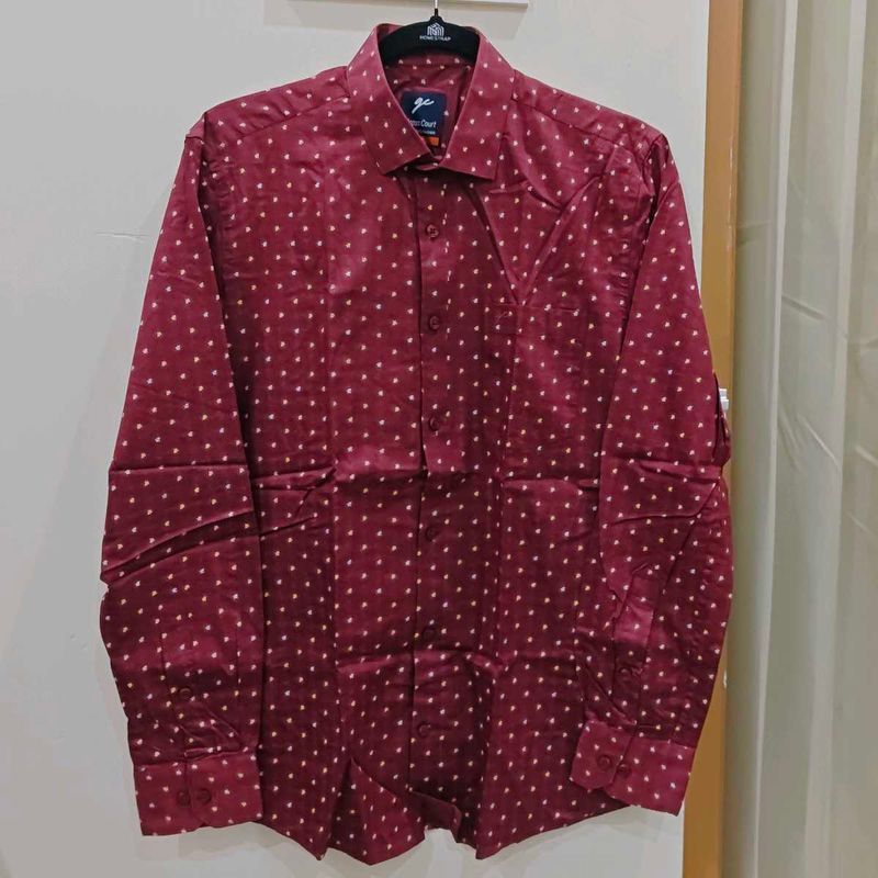 Maroon Formal Shirt | Slim Casual Office Wear