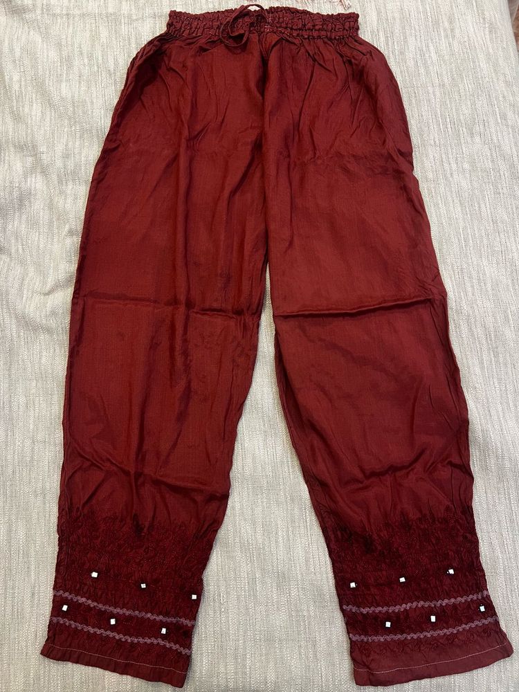 Rust Embellished Palazzos