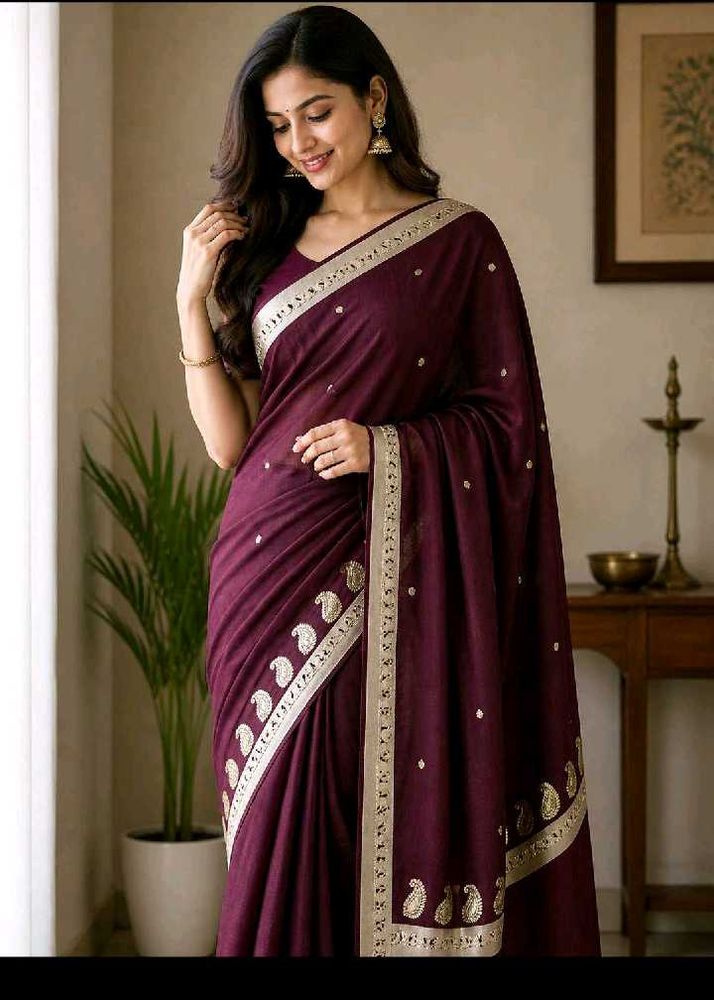 Trending brown silk saree