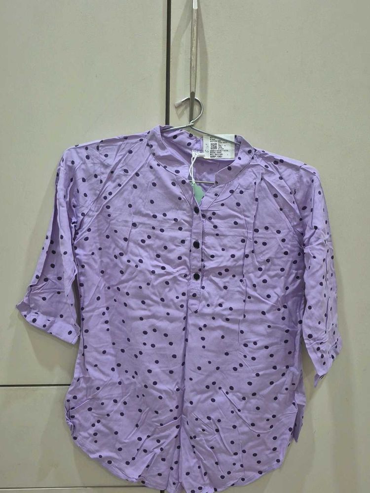 Stylish Purple Polka Dot Kurta