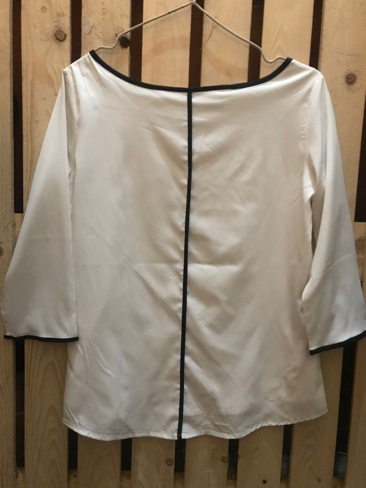 Boat Neck Top White &amp; Black 🤍🖤
