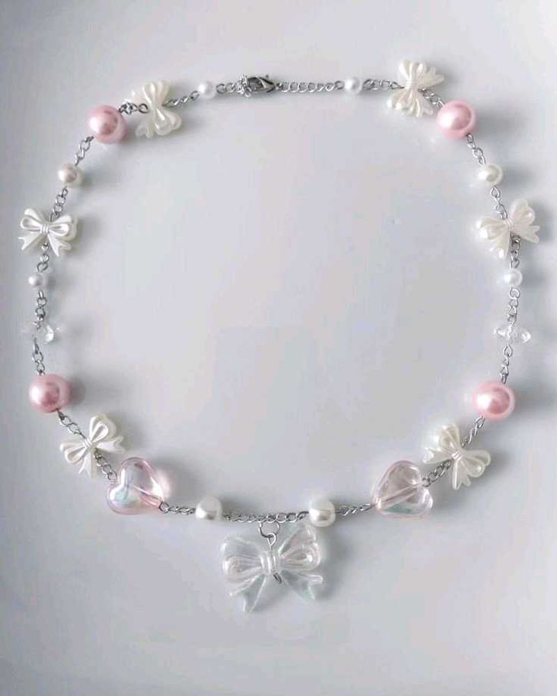 Kawaii Pearl &amp; Bow Necklace