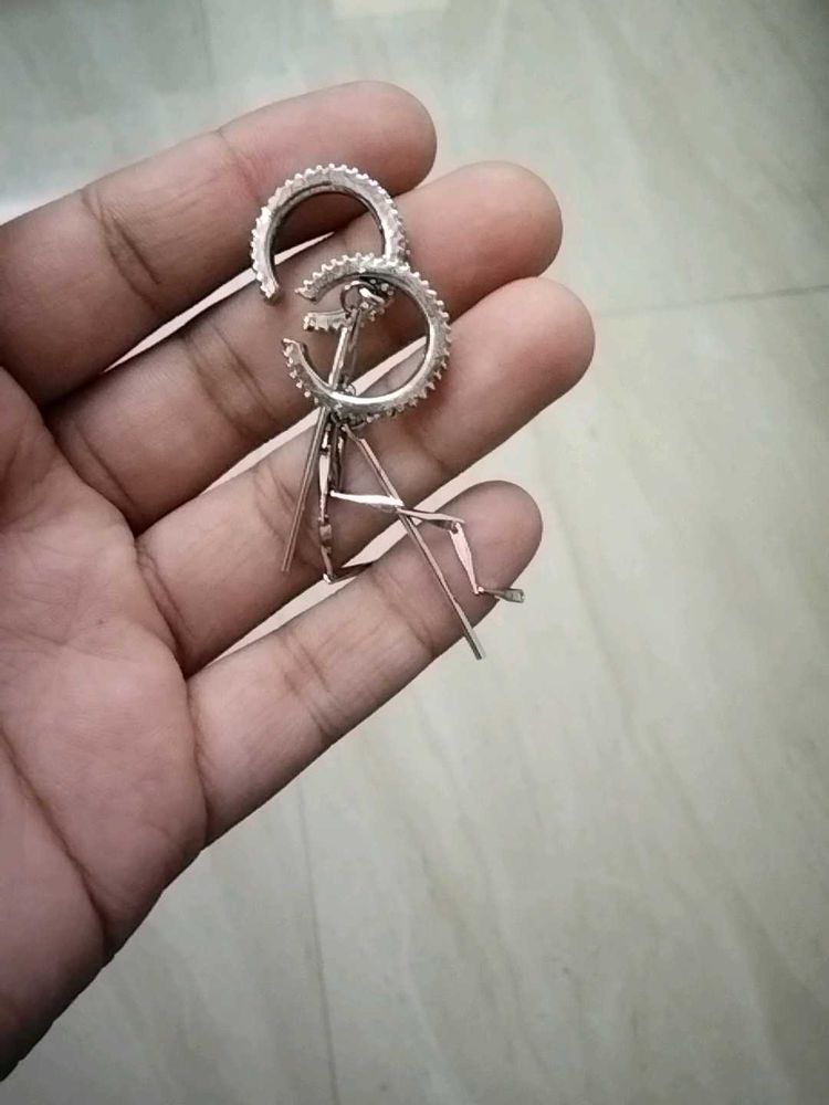 Unique Gear-Inspired Drop Earrings