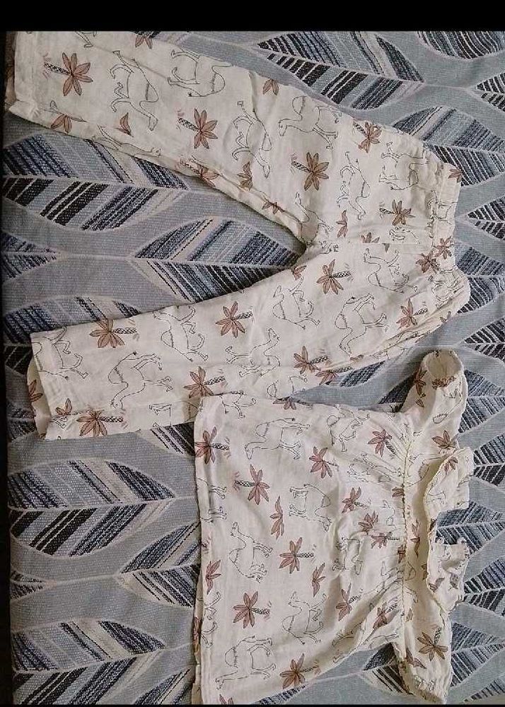 Cute Animal Print Pajamas Set