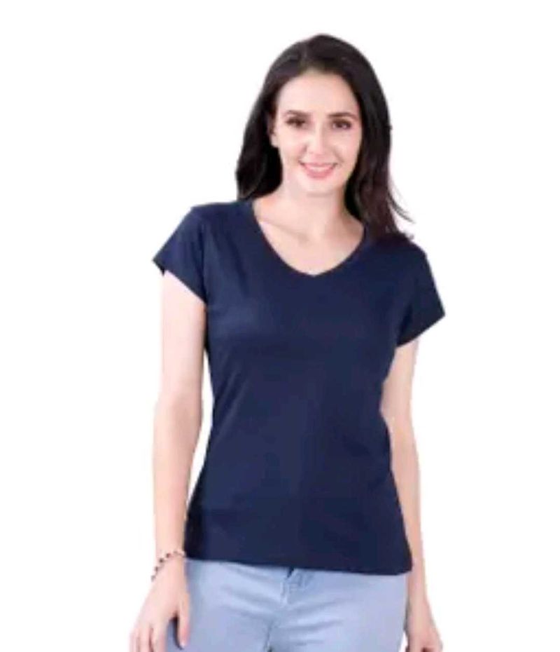 Classic Navy Blue V-Neck T-Shirt