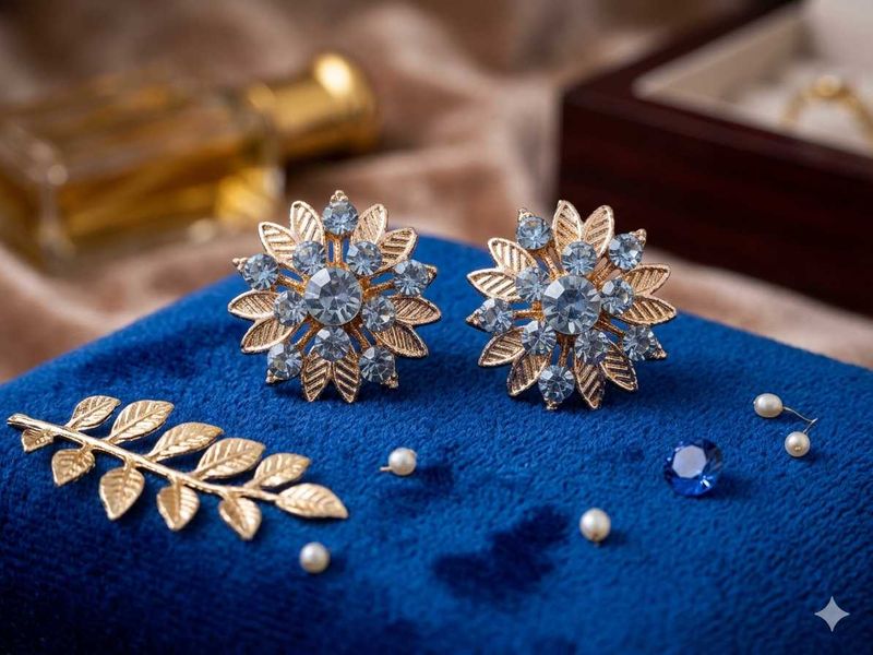Exquisite Floral Crystal Earrings