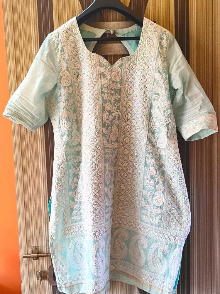Sky blue Kurta Set with Patiala pant