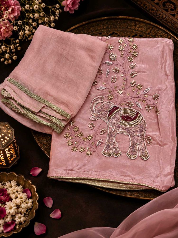 (NEW) Motif Embroidered Dress Material