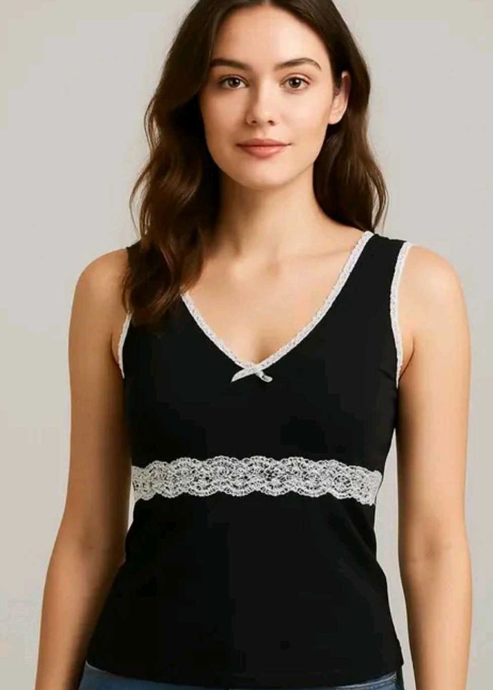 pinteresty Lace Trim Cami Top