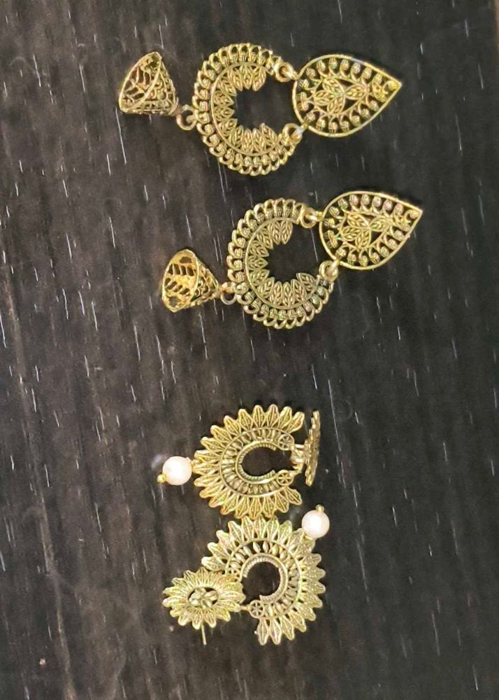 Gold Tone Jhumka Earrings