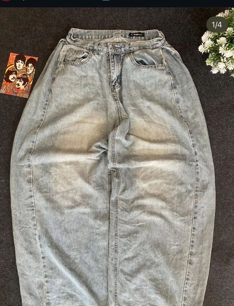 y2k fashion aesthetic Light Wash Wide Leg Jeans