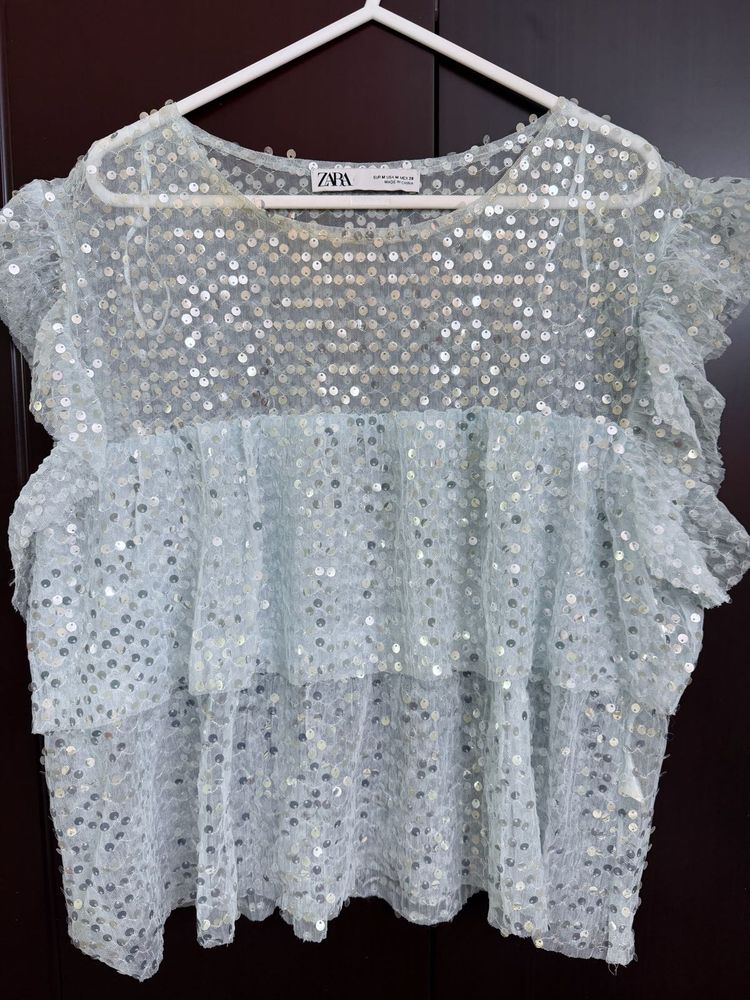 Sparkly Sequin Tiered Top