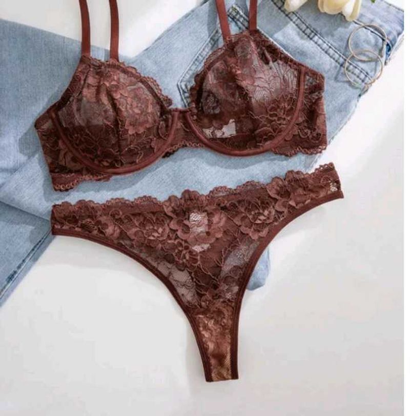 Lace Bralette &amp; Thong Set