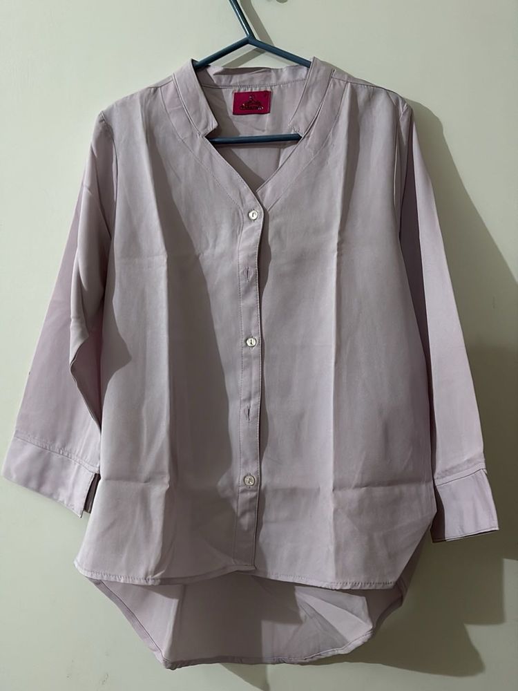 Stylish V-Neck Button-Up Blouse