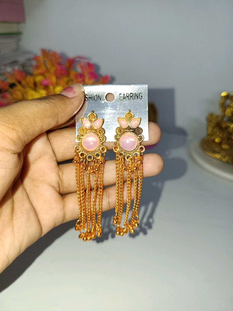 Elegant Gold-Plated Dangling Earrings