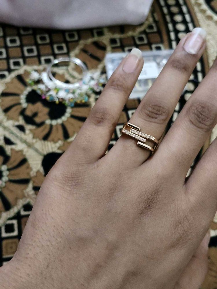 Sparkling Geometric Ring anti tarnish
