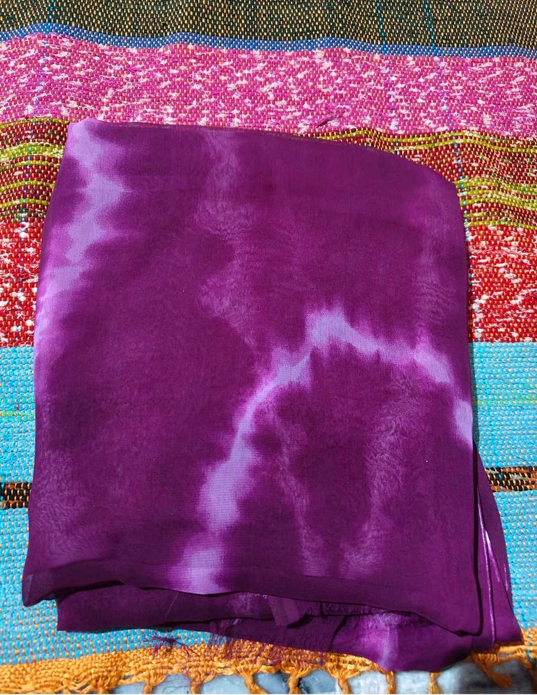 Beautiful Purple Tie-Dye Saree