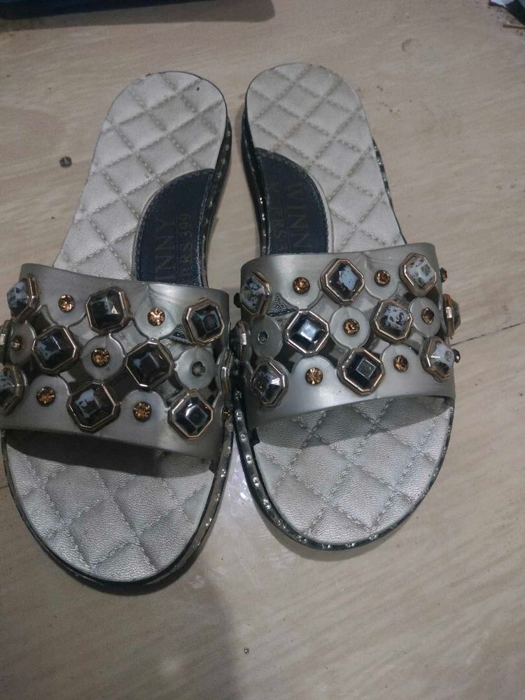 Embellished Slip-On Sandals
