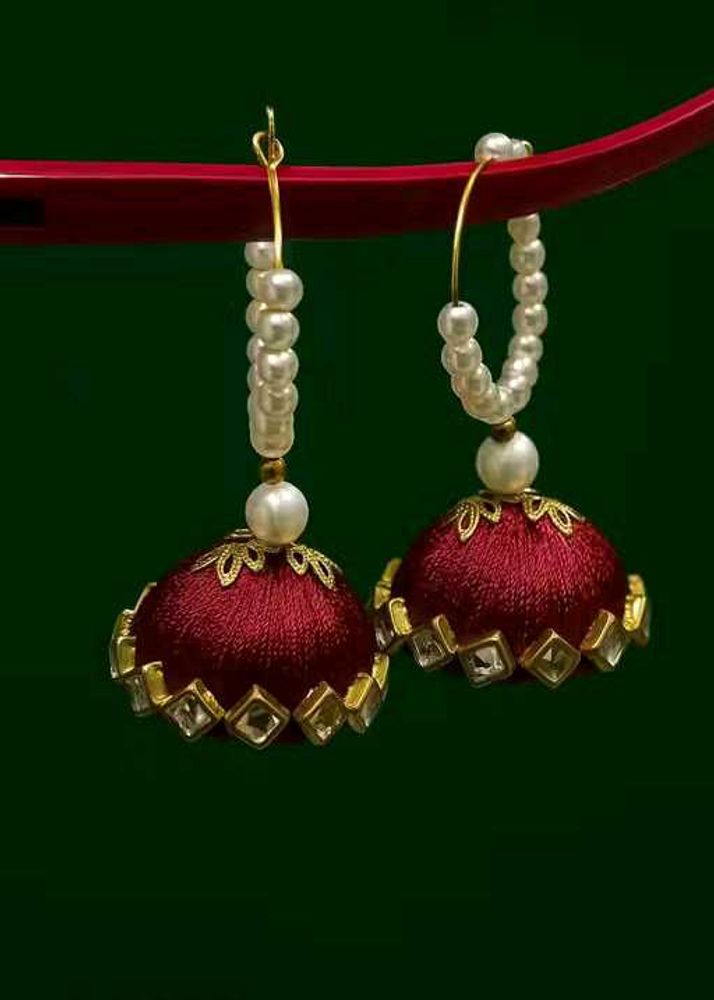 Silk Thread Jhumka Earrings