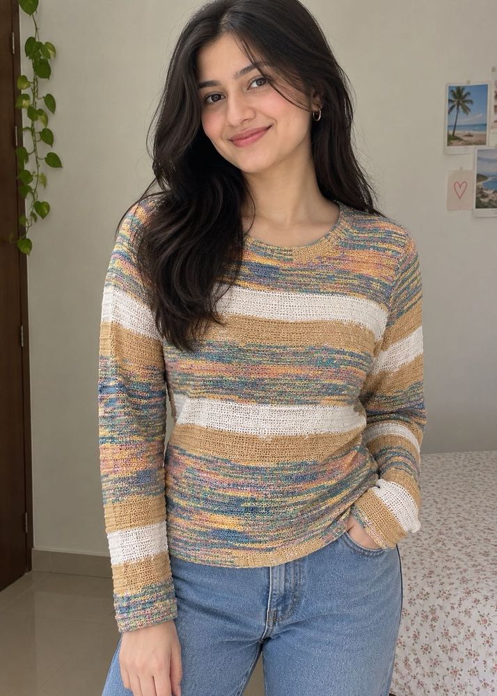 Cozy Striped Long Sleeve Top