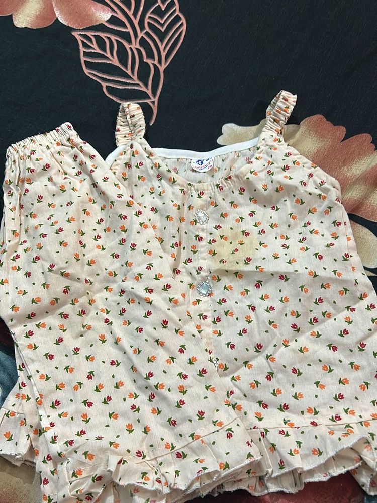 Cute Floral Print Pajama Set