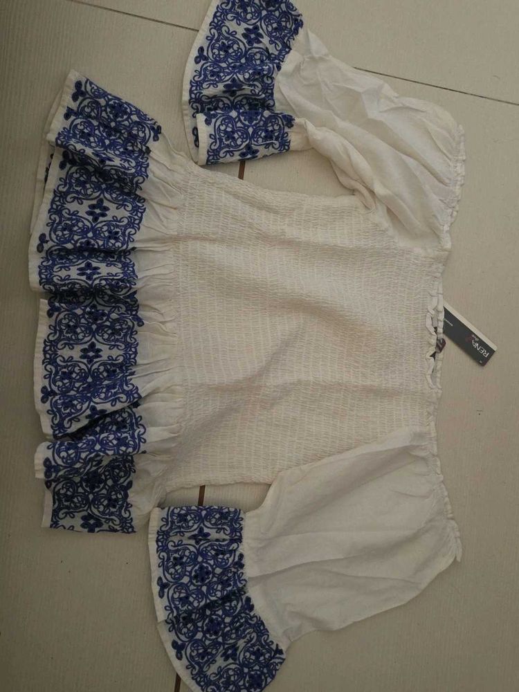 Off-Shoulder Embroidered Top