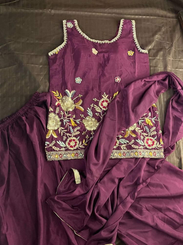 Embroidered Kurta Set with Dupatta
