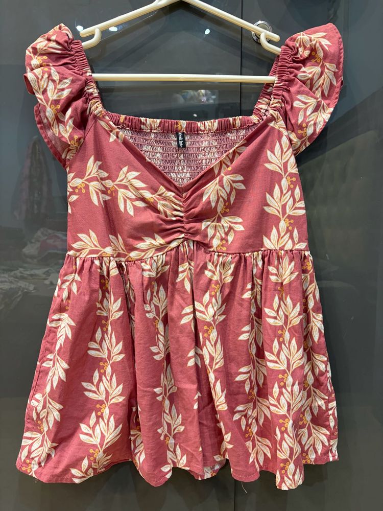 Floral Print Ruched Top