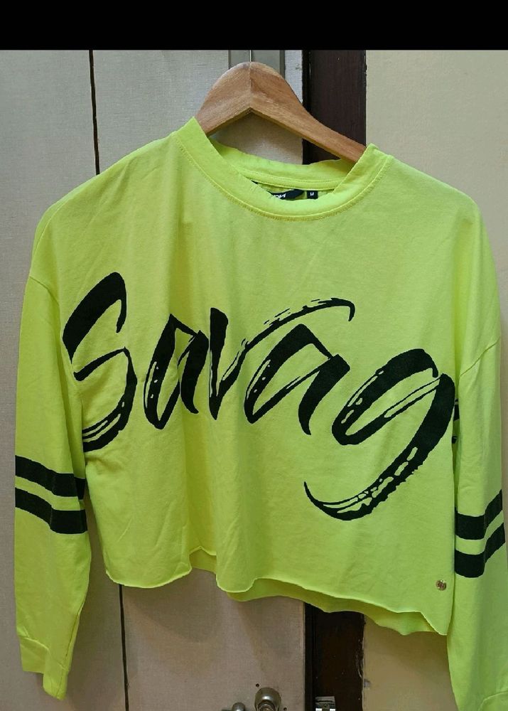 Neon 'Savage' Crop Top